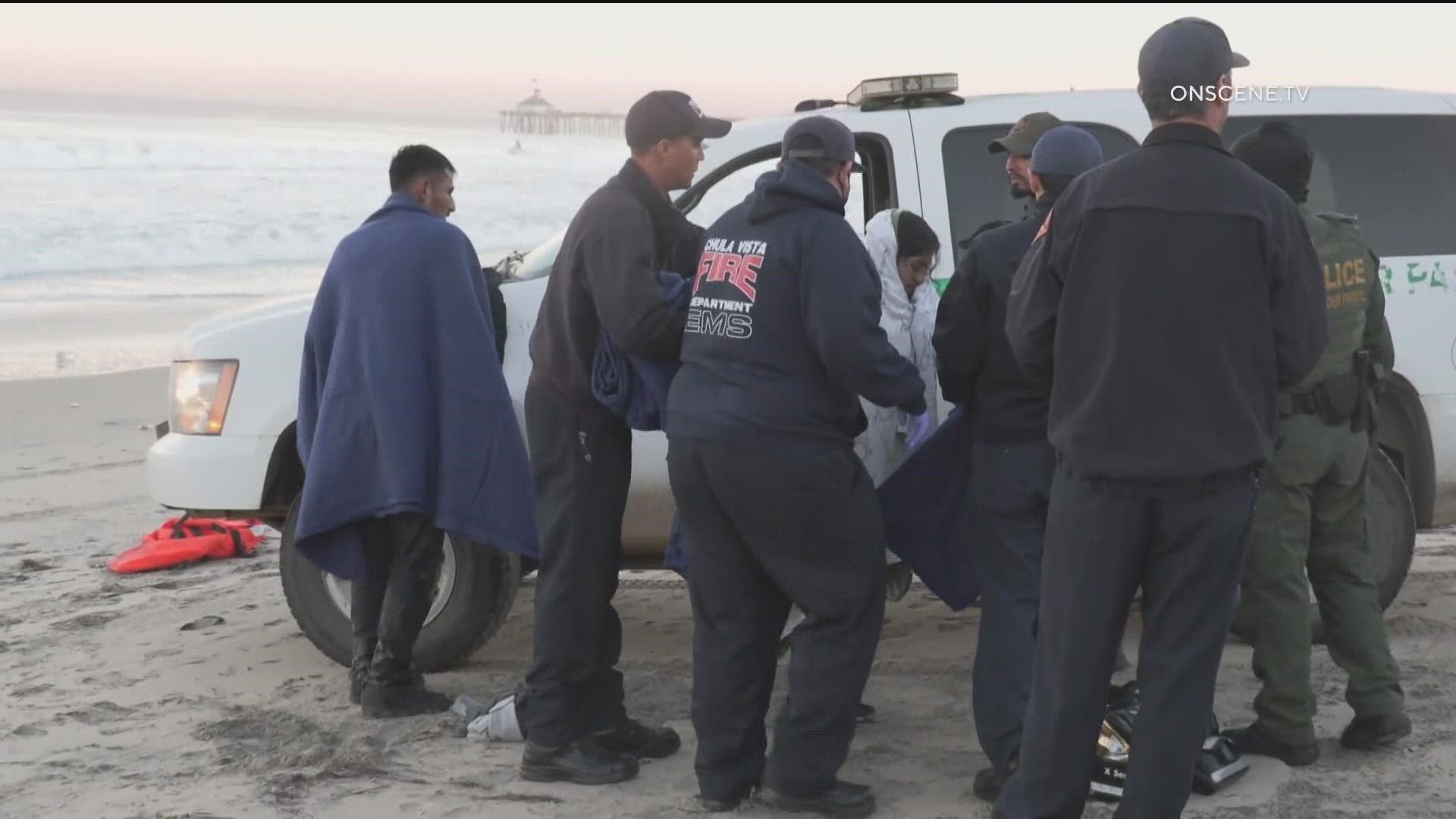 Seven people were rescued, and at least two people died after the small boat they were on capsized off the coast of Imperial Beach.