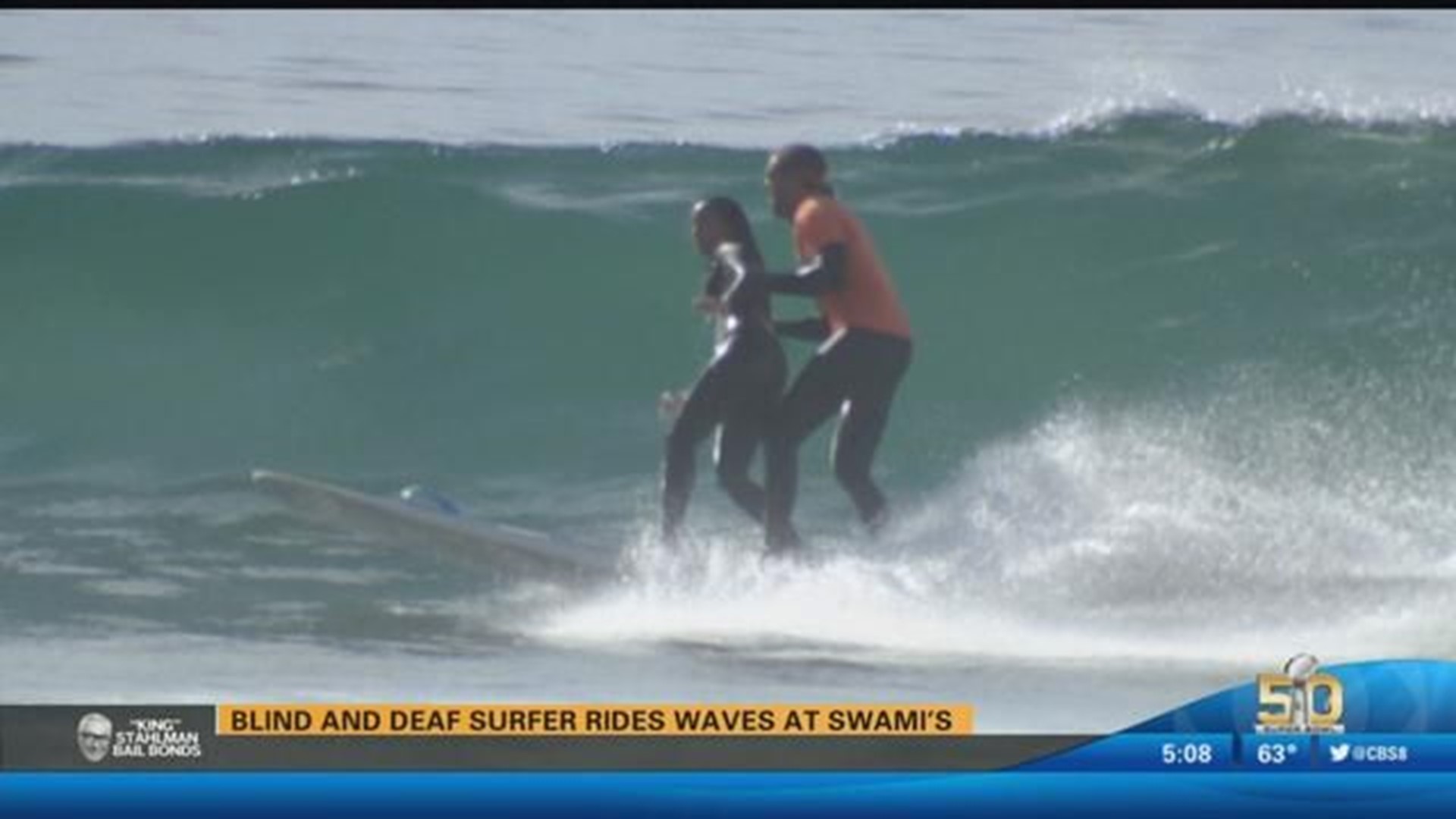 Blind And Deaf Surfer Rides Waves At Swami S Beach Cbs8 Com