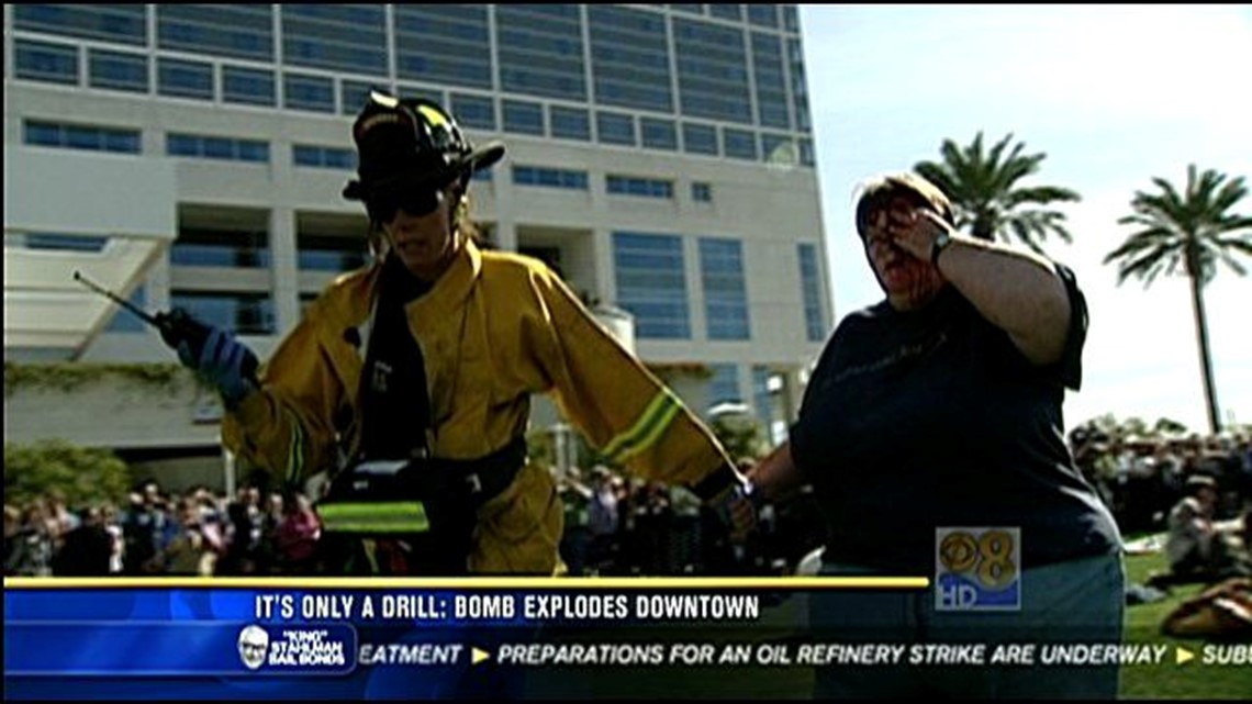 It's only a drill: bomb explodes downtown | cbs8.com