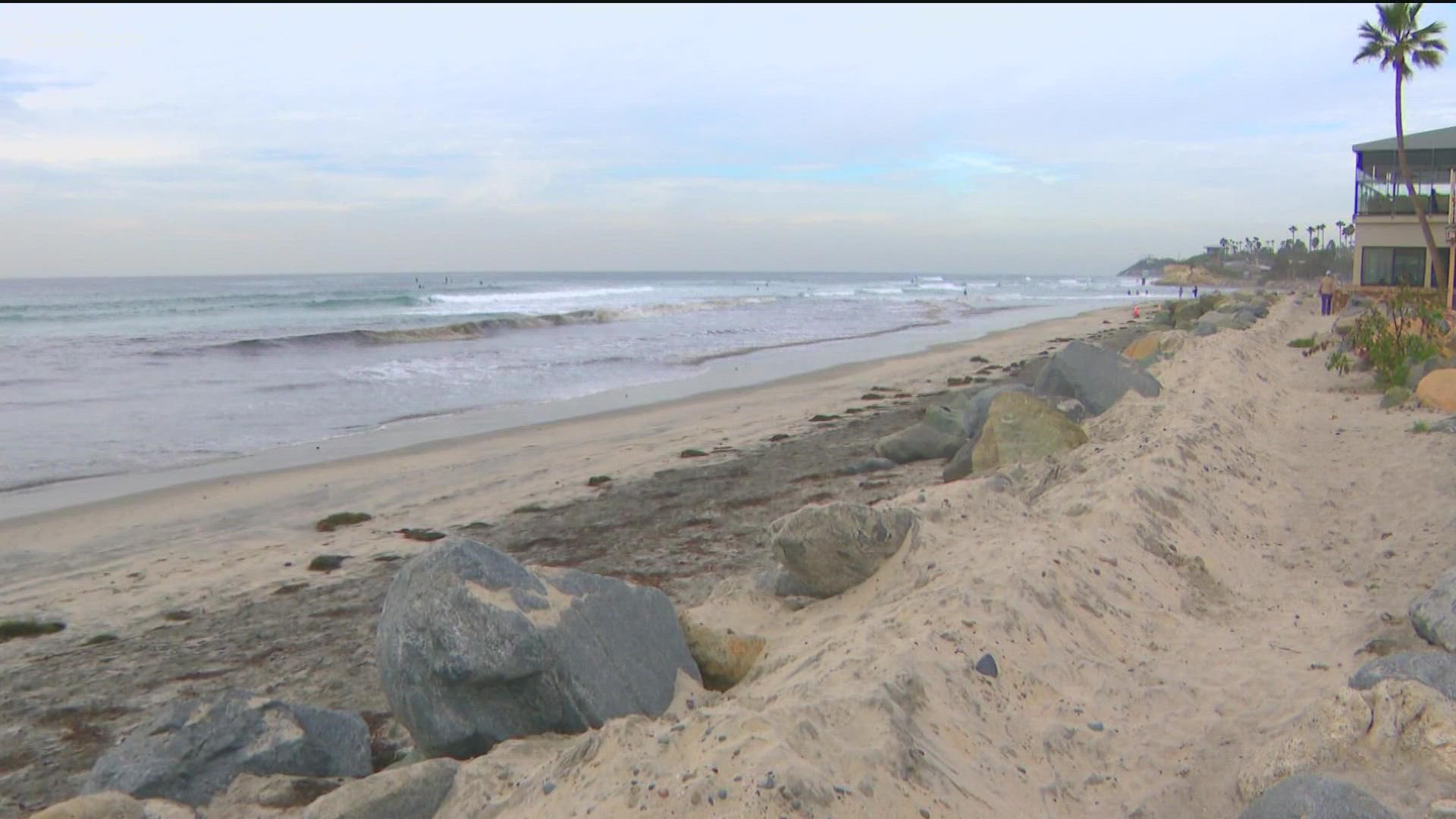 Caltrans and SANDAG Build NCC crews installed a conveyance pipeline that will move the equivalent of 19 Olympic-sized swimming pools of dredged sand.