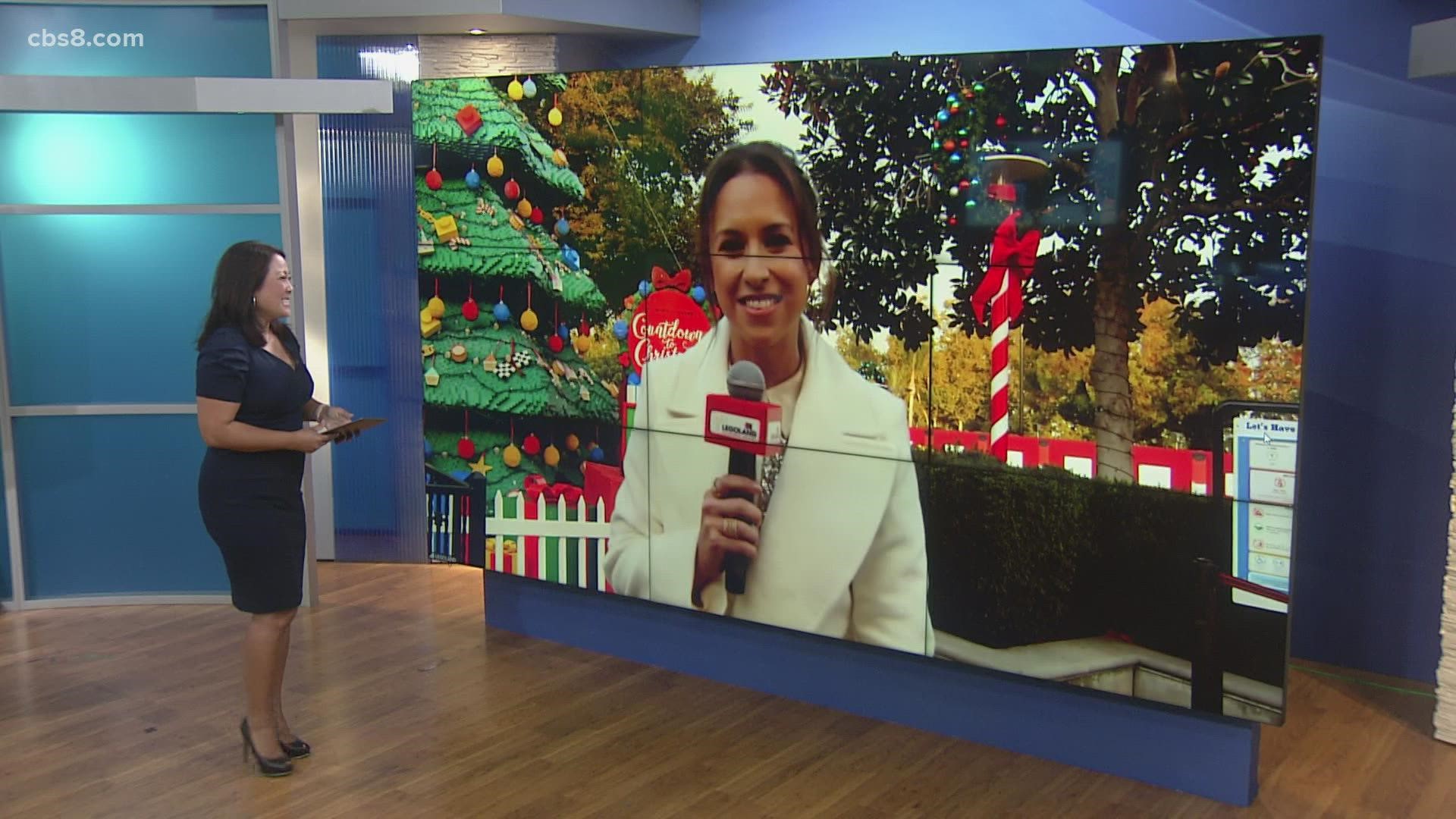 The holiday season has arrived at Legoland and this year's festivities got underway Friday, November 19. Lighting the tree is actress Lacey Chabert.