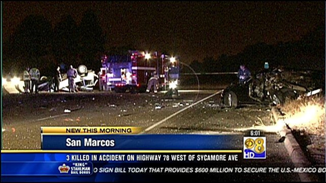 3 killed in accident on highway 78 west of Sycamore Ave