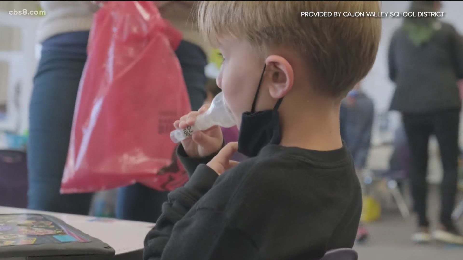 Rios Elementary is participating in a bi-weekly pilot program that relies on student saliva samples to test for the virus, with results back the same day.
