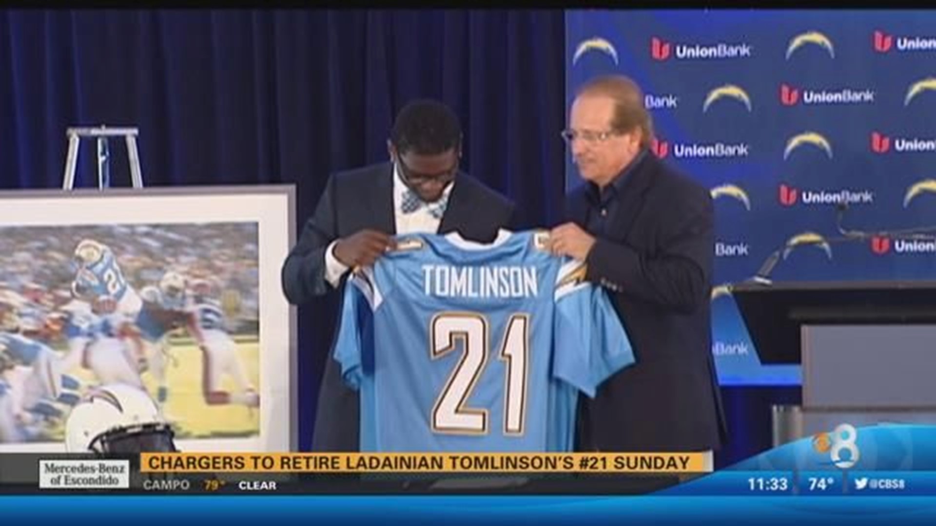 Chargers Will Retire Tomlinson's No. 21 Jersey On Sunday - CBS Los Angeles