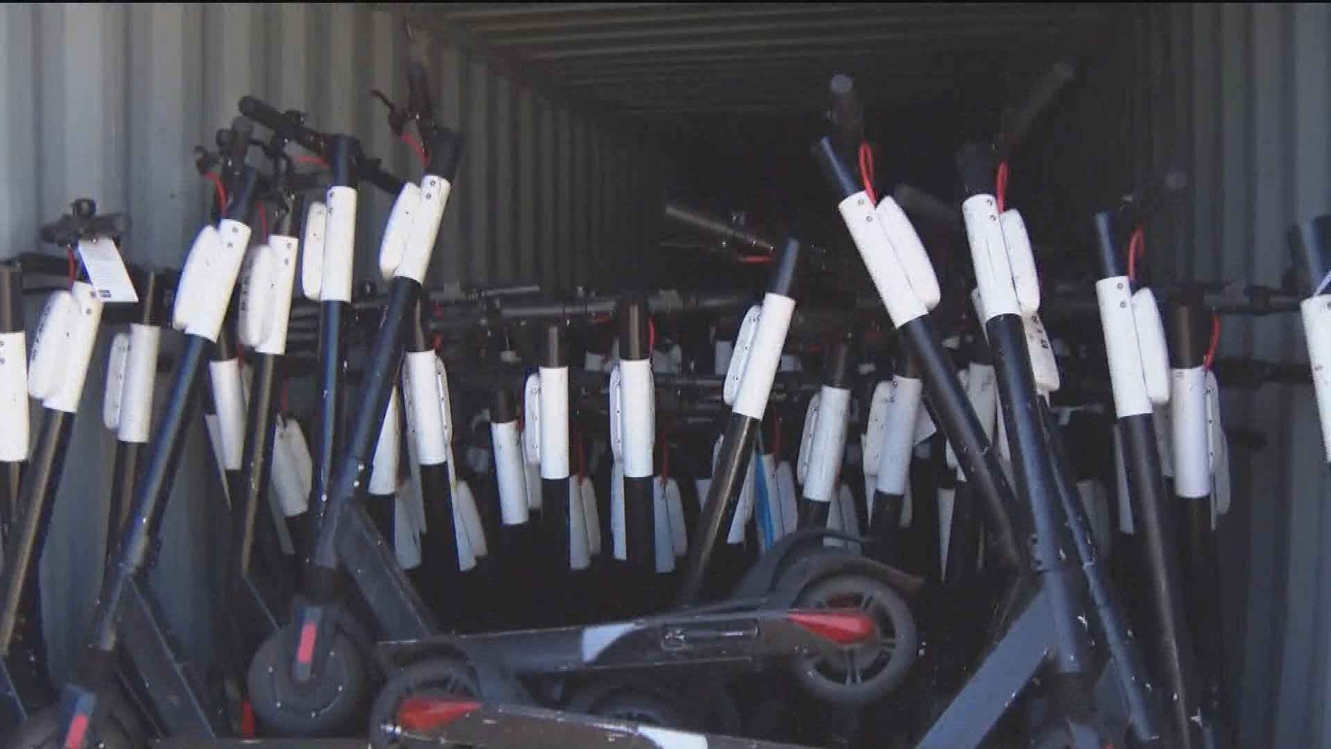 Dockless scooters take over Spring Valley junkyard