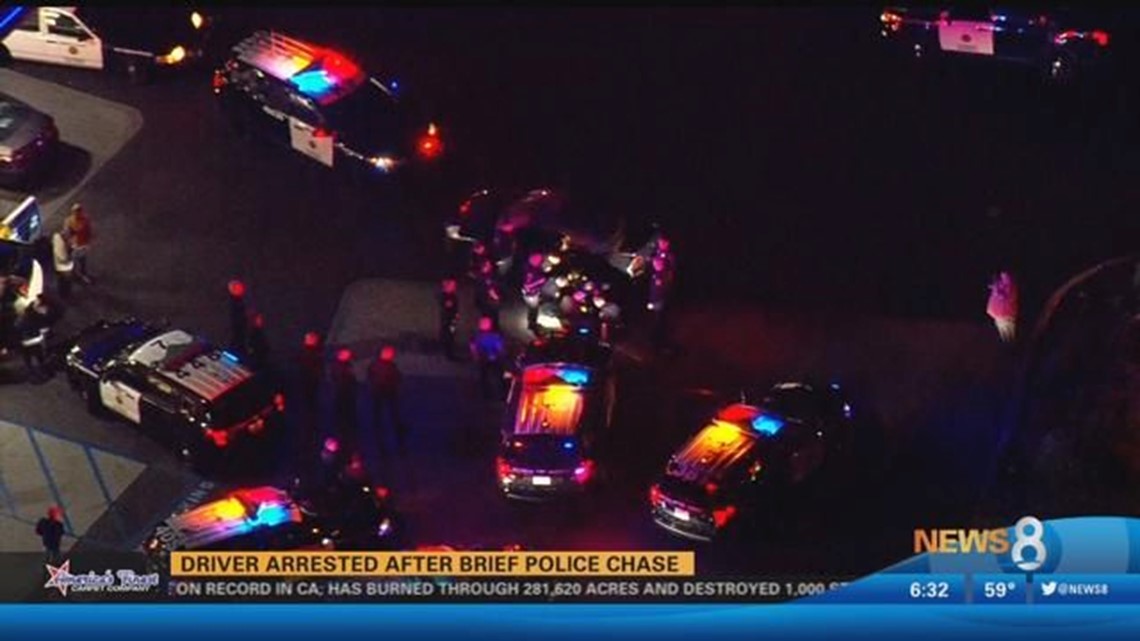 Driver arrested after brief police chase in City Heights | cbs8.com