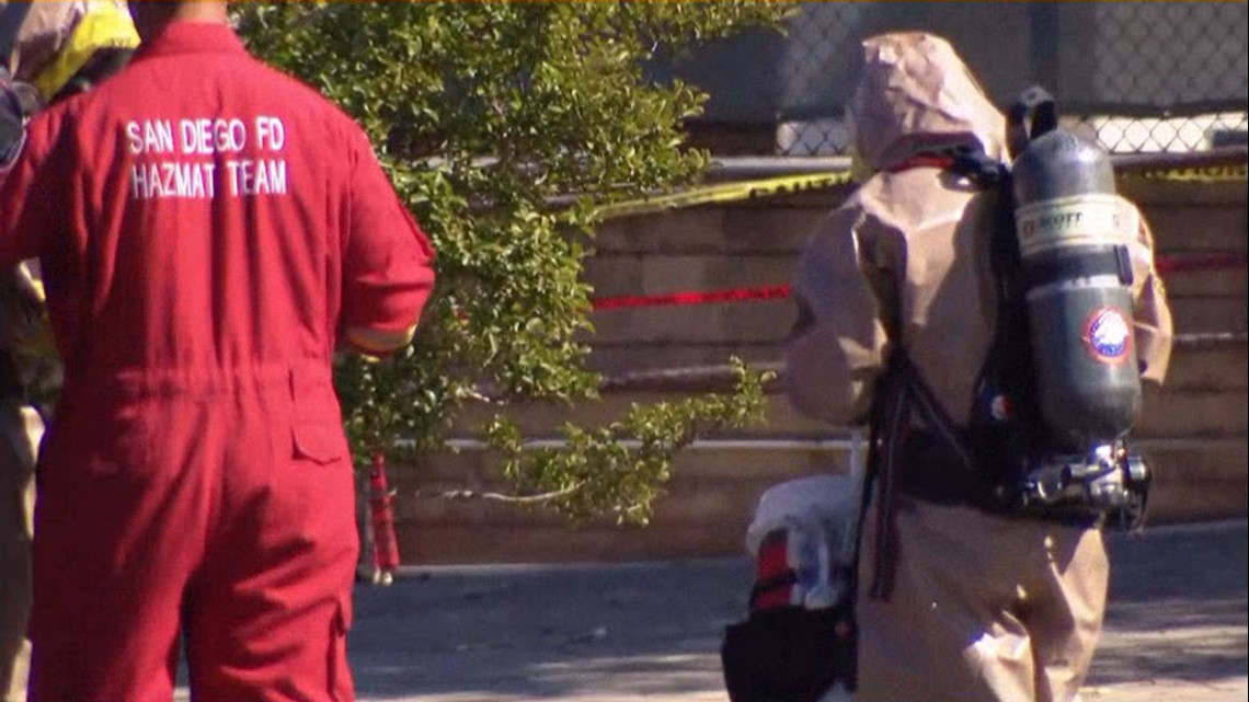 San Diego hazmat respond to chemical spill in University City