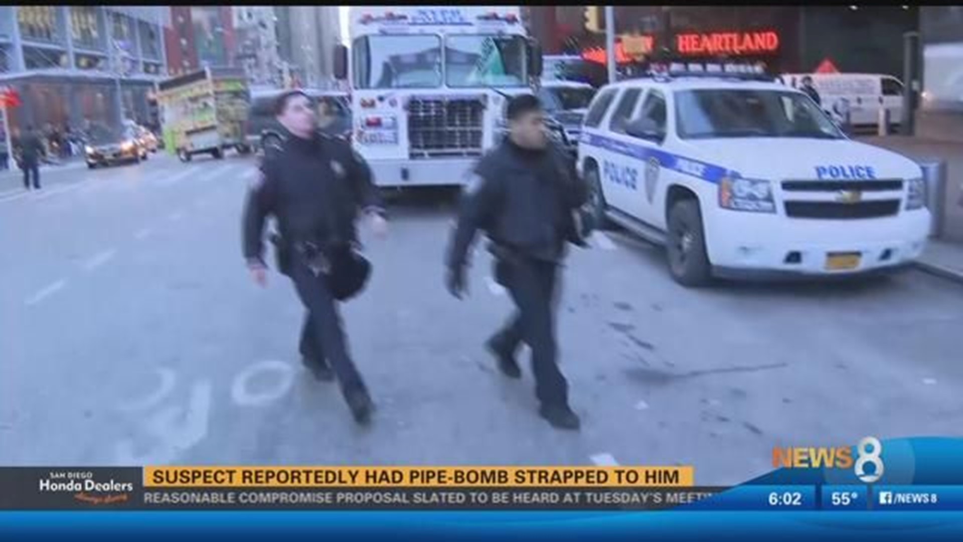 3 hurt when bomb strapped to man explodes in NY subway | cbs8.com