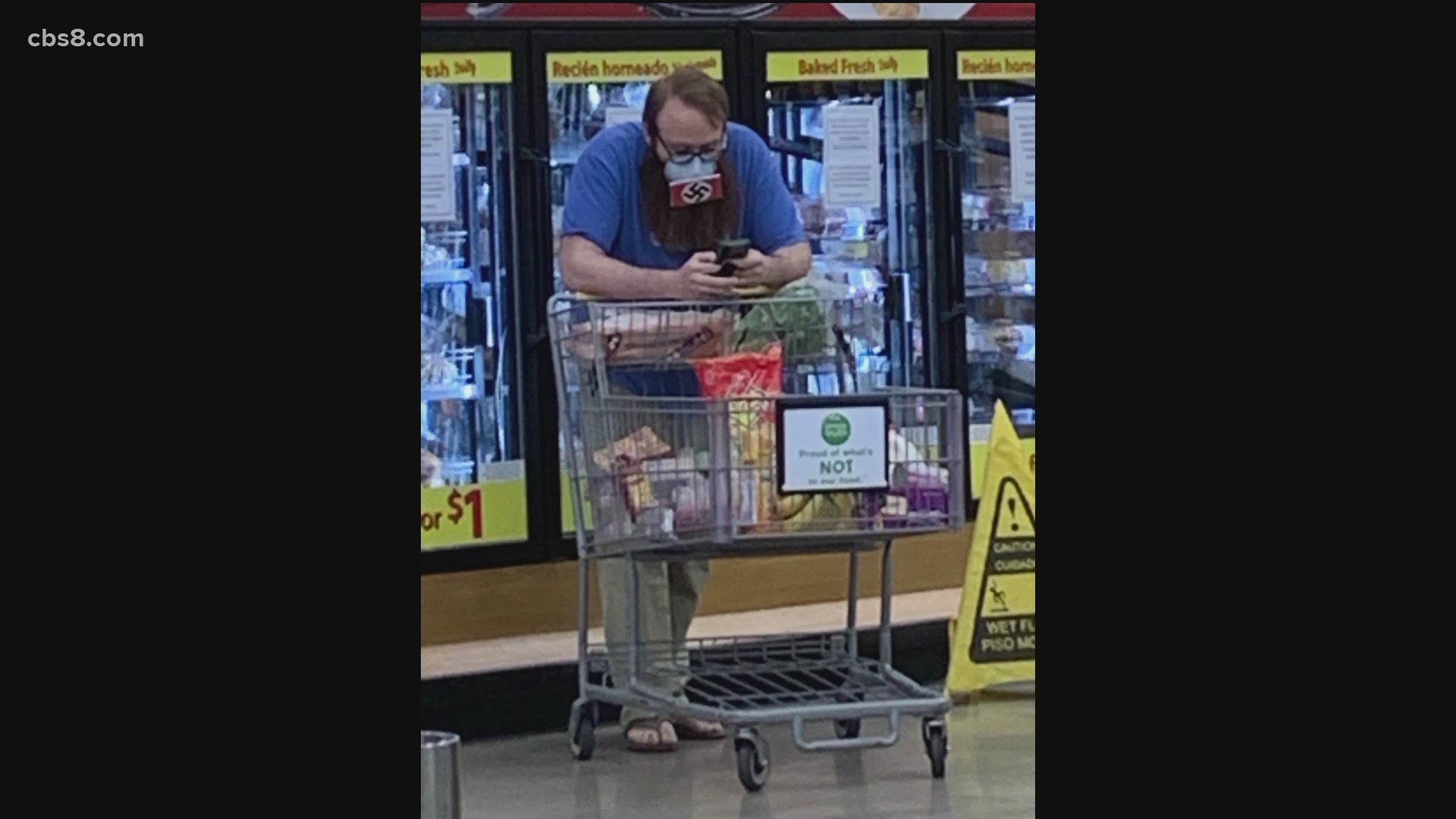 For the second time in a week, the appearance of a man wearing a face covering bearing a design associated with racist hate groups at a Santee grocery store.