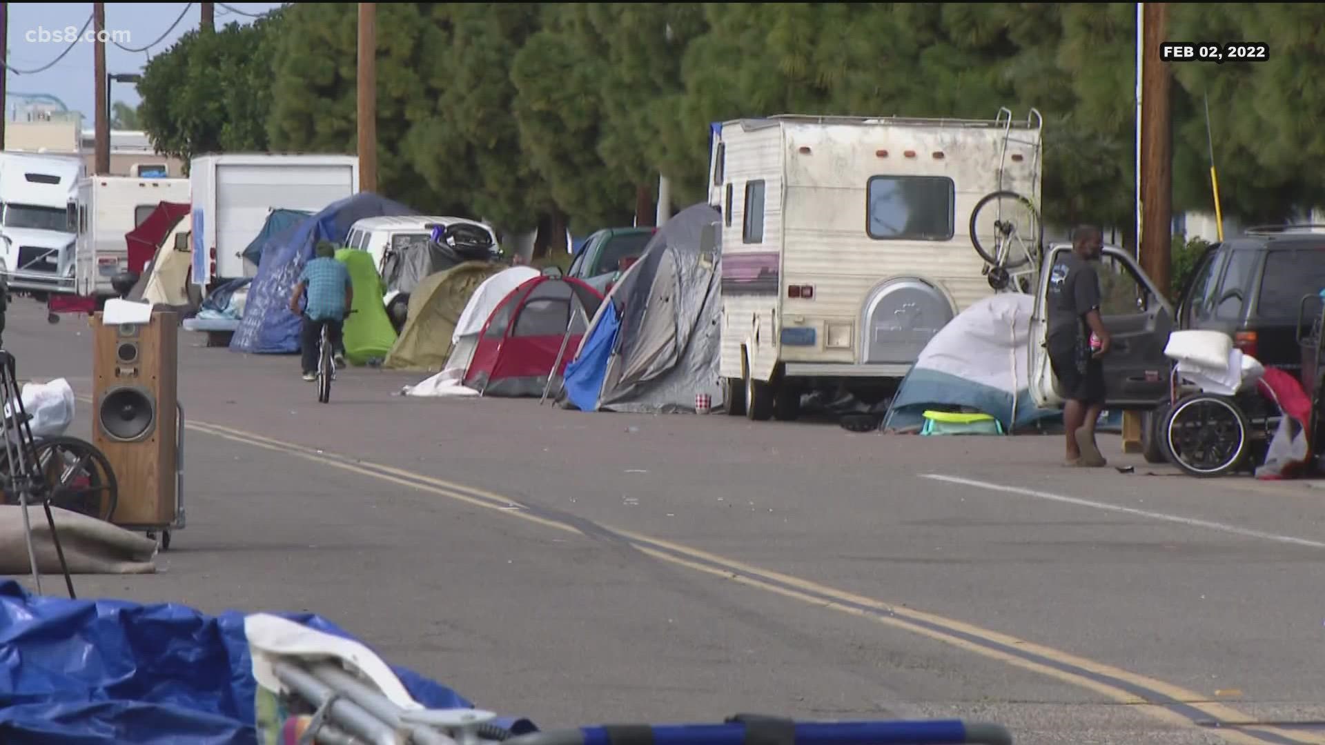 Mayor Todd Gloria said there has been a "concentrated" effort to connect people camping along Sports Arena Boulevard to shelter and social services.