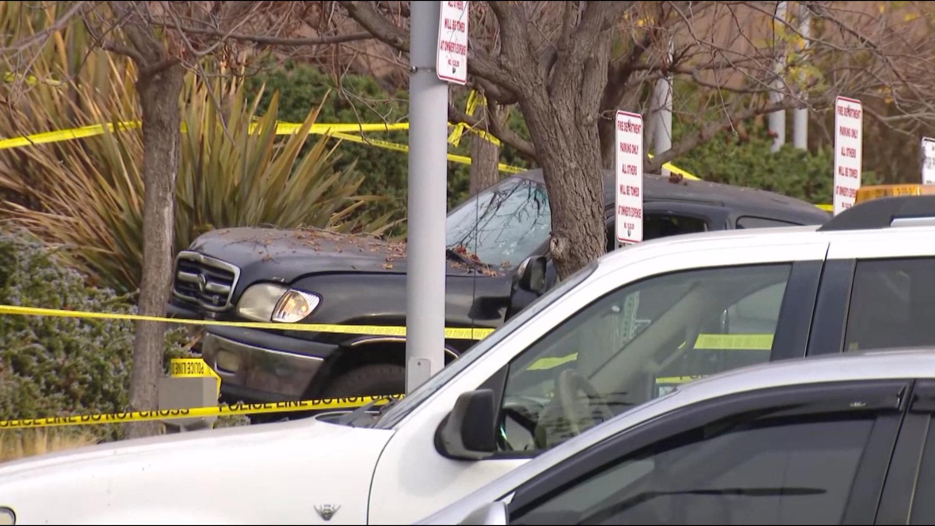 The shooting occurred after a person tried to run over officers in front of the El Cajon police station with their vehicle.