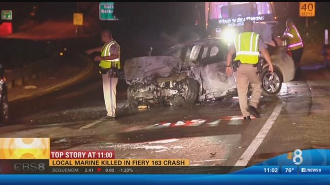 Camp Pendleton Marine killed in fiery crash on SR163