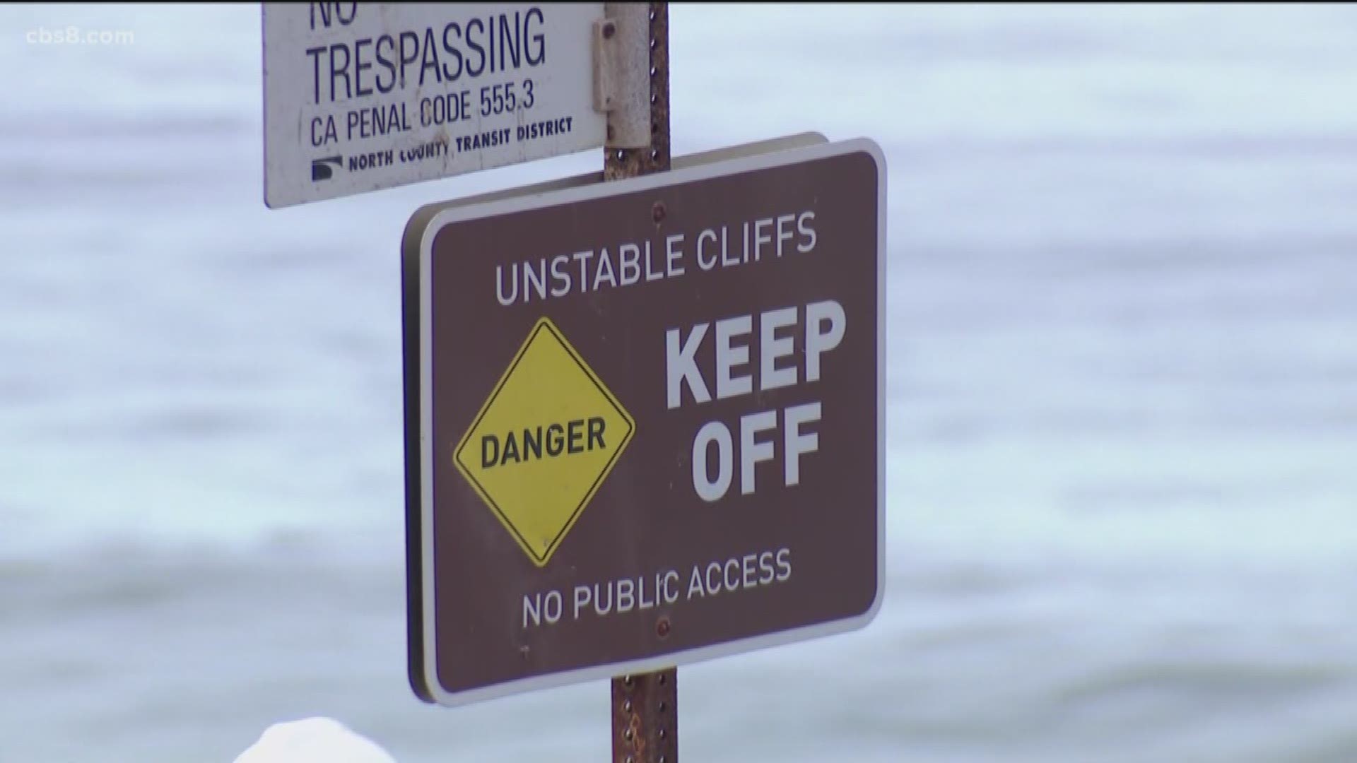 Heavy rains and runoff eroded away a section of the bluffs in Del Mar over the past few days and the extent of the damage was realized Friday, November 29.