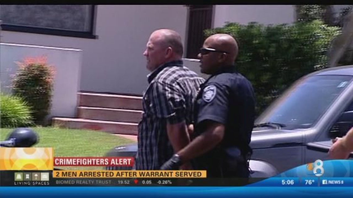 2 men arrested after warrant served