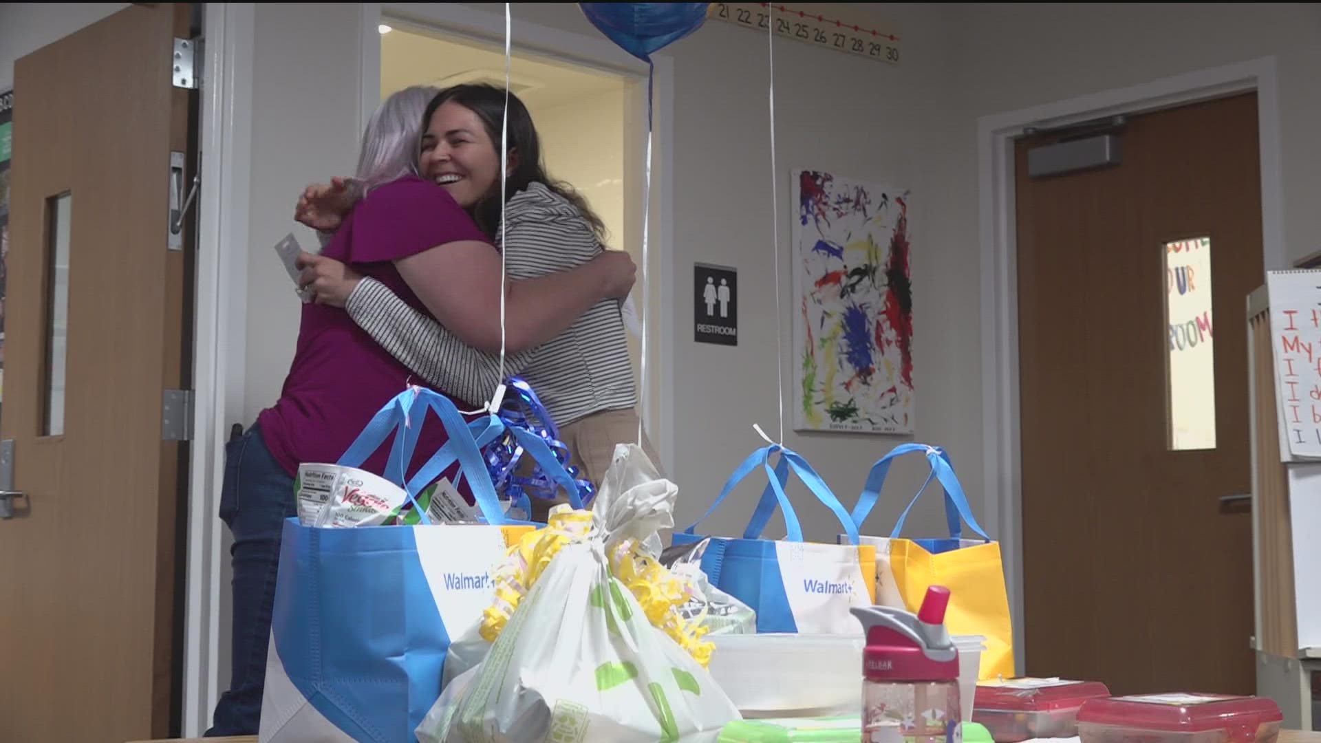 Many stores are offering savings for Teacher Appreciation Week. But for one local kindergarten teacher's, her discounts were brought right to her classroom.