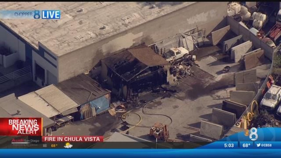 Firefighters knock down structure fire in Chula Vista | cbs8.com