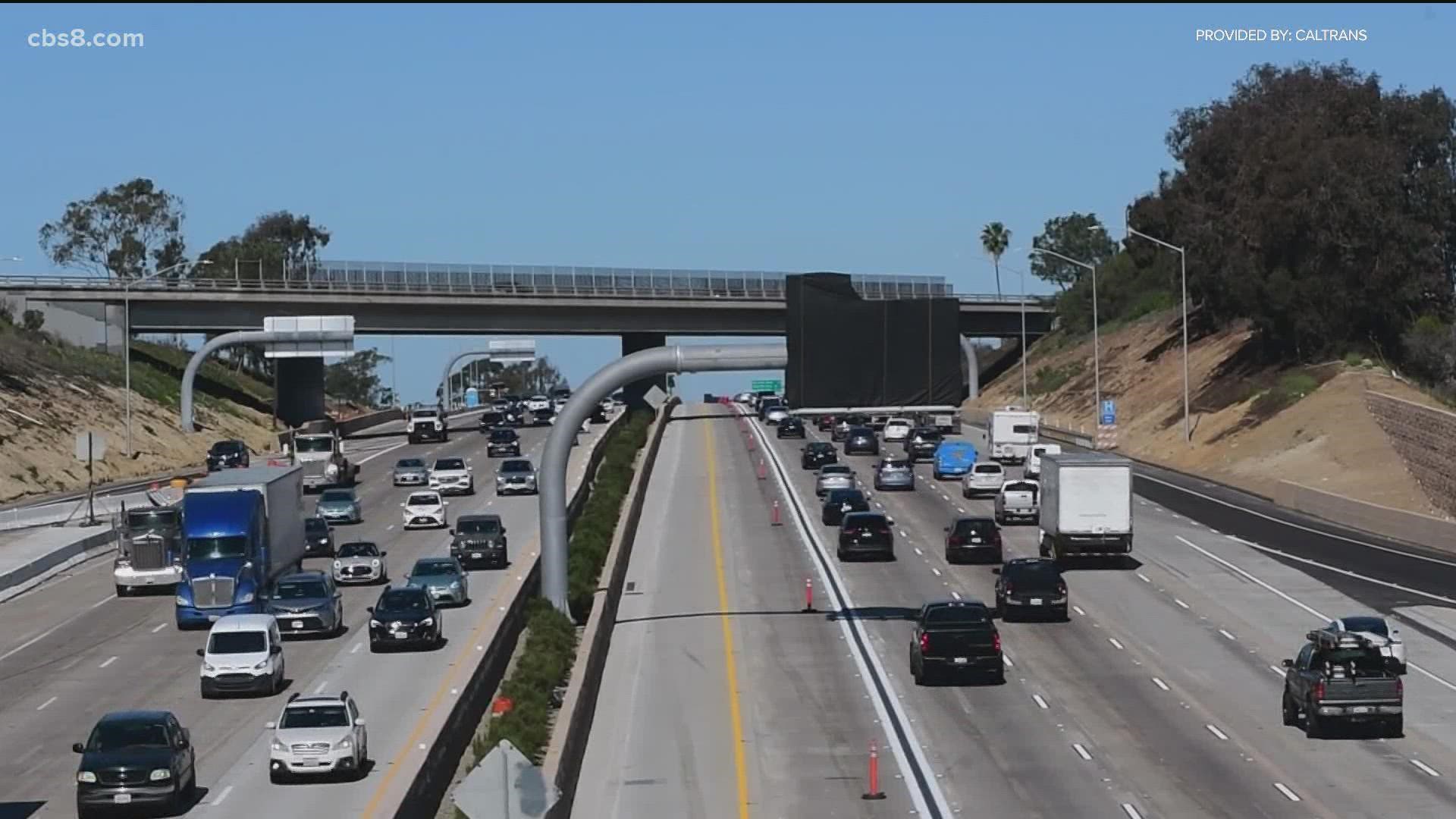 Caltrans said the new carpool/HOV lanes will improve connectivity and provide more transportation choices in North County.