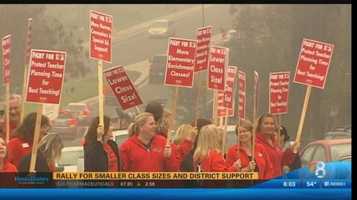 Rally for smaller class sizes and district support | cbs8.com