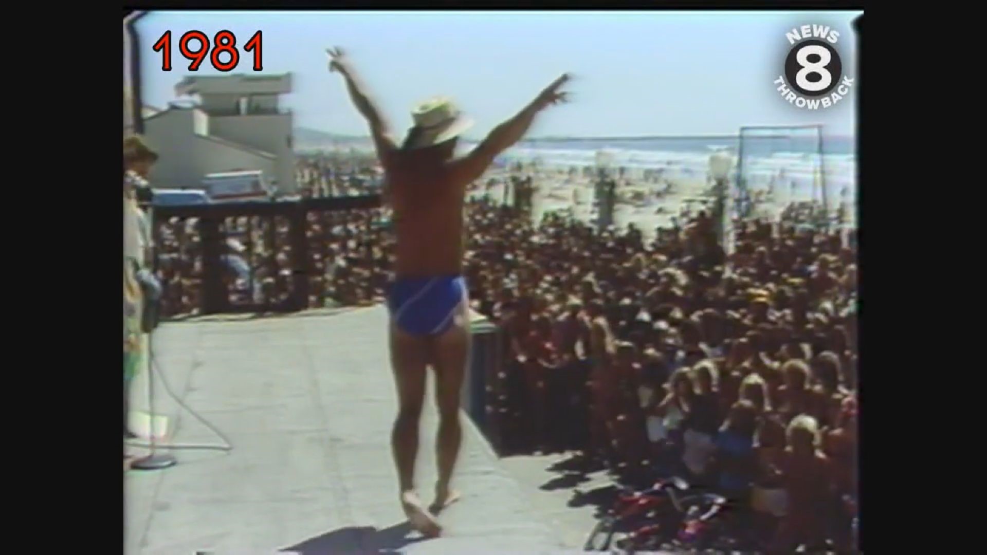 Mr. Mission Beach competition hits San Diego beach in 1981
