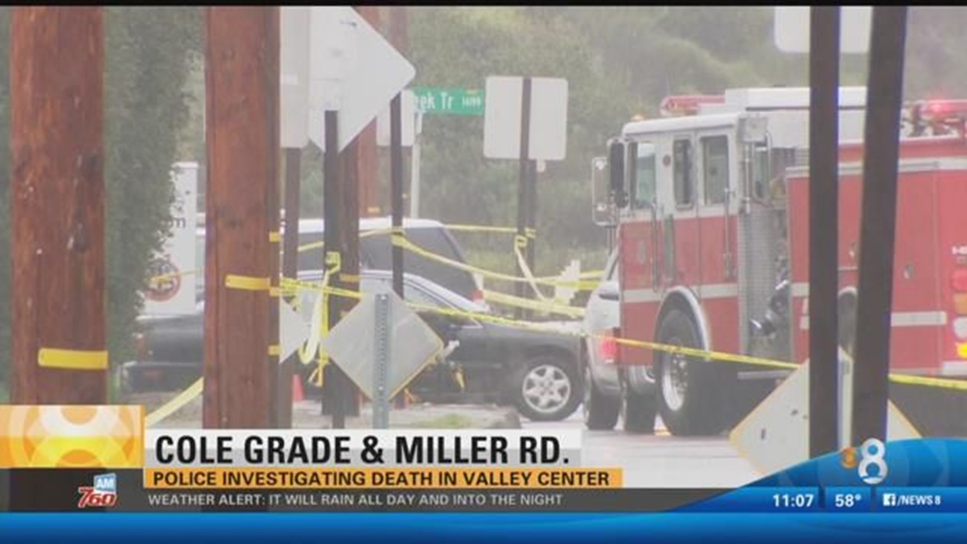 Police investigating death in Valley Center