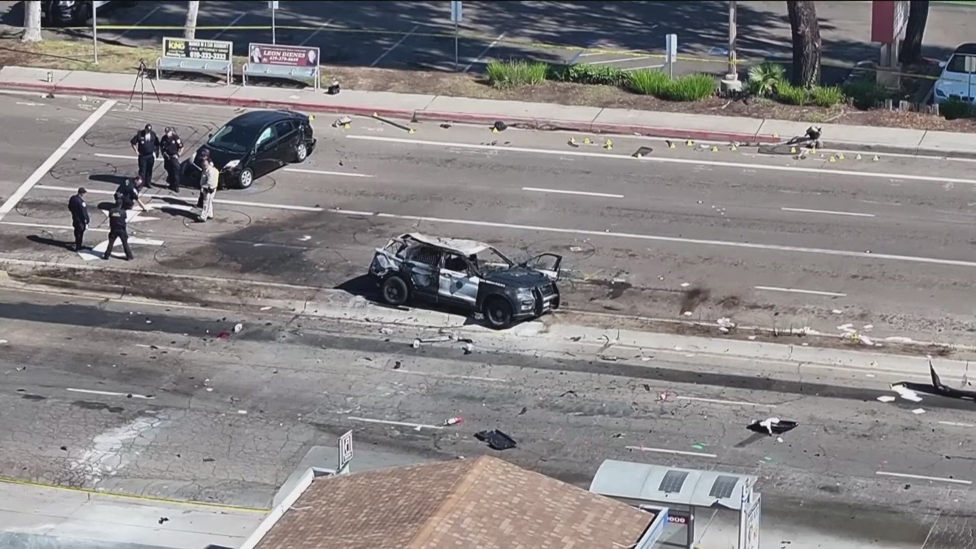 An officer with the San Diego Police Department is dead and another is in critical condition after a pursuit ended in a crash.