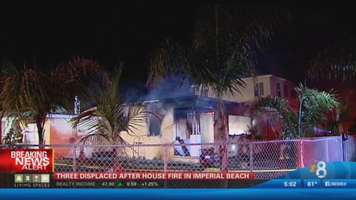 Three displaced after house fire in Imperial Beach | cbs8.com