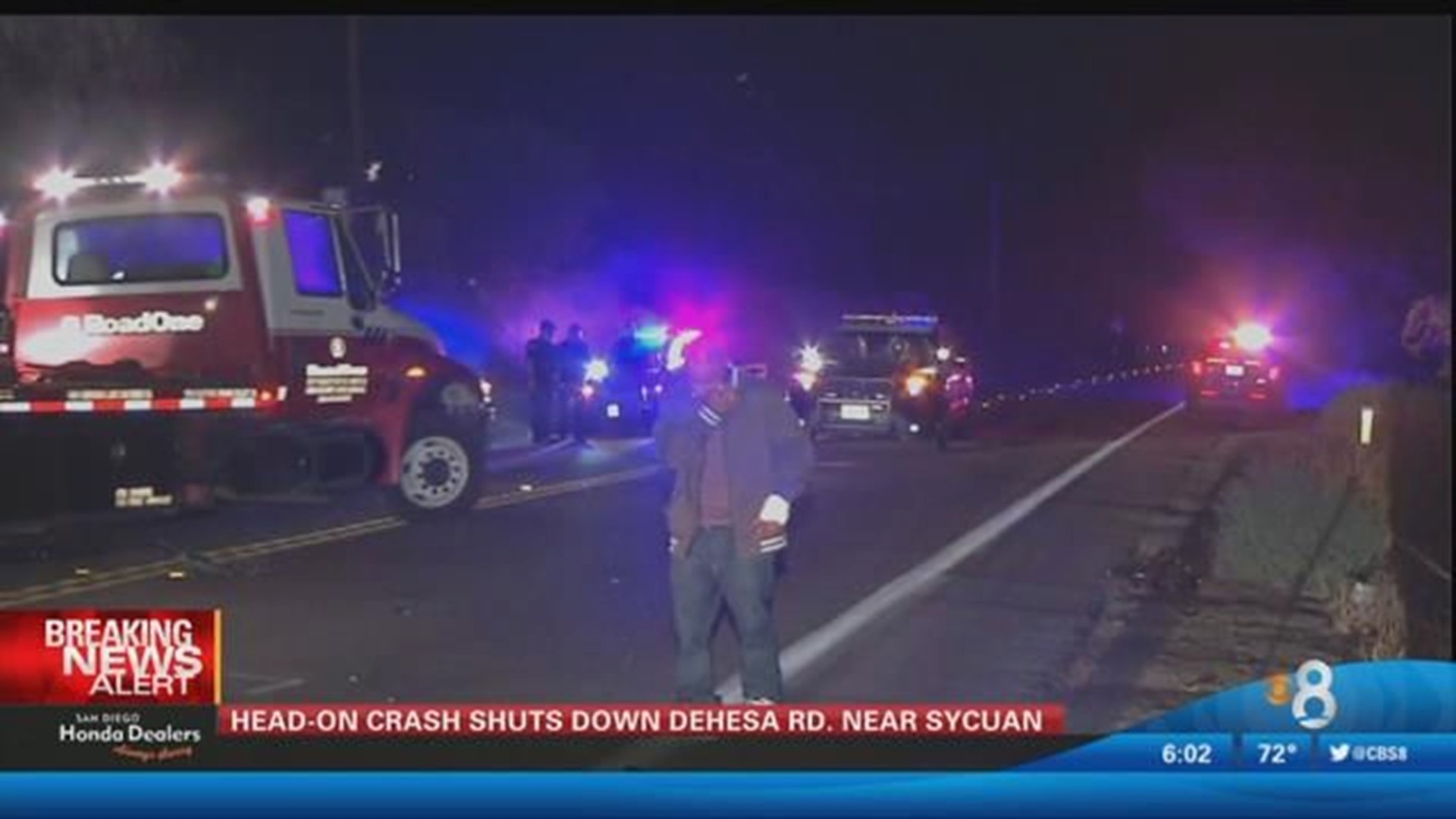 Headon crash shuts down Dehesa Road near Sycuan Casino