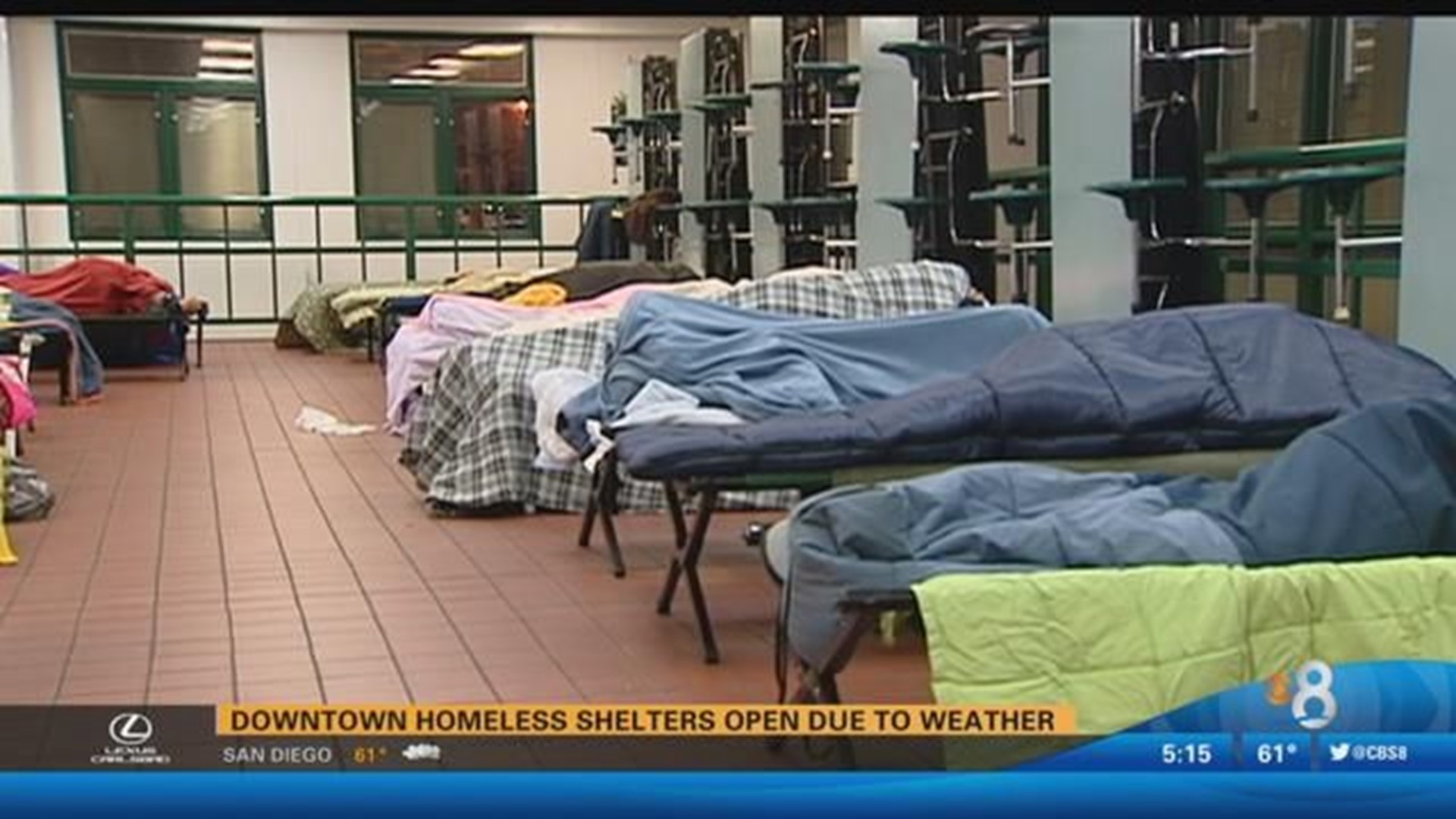 Homeless shelters downtown activated for Saturday | cbs8.com