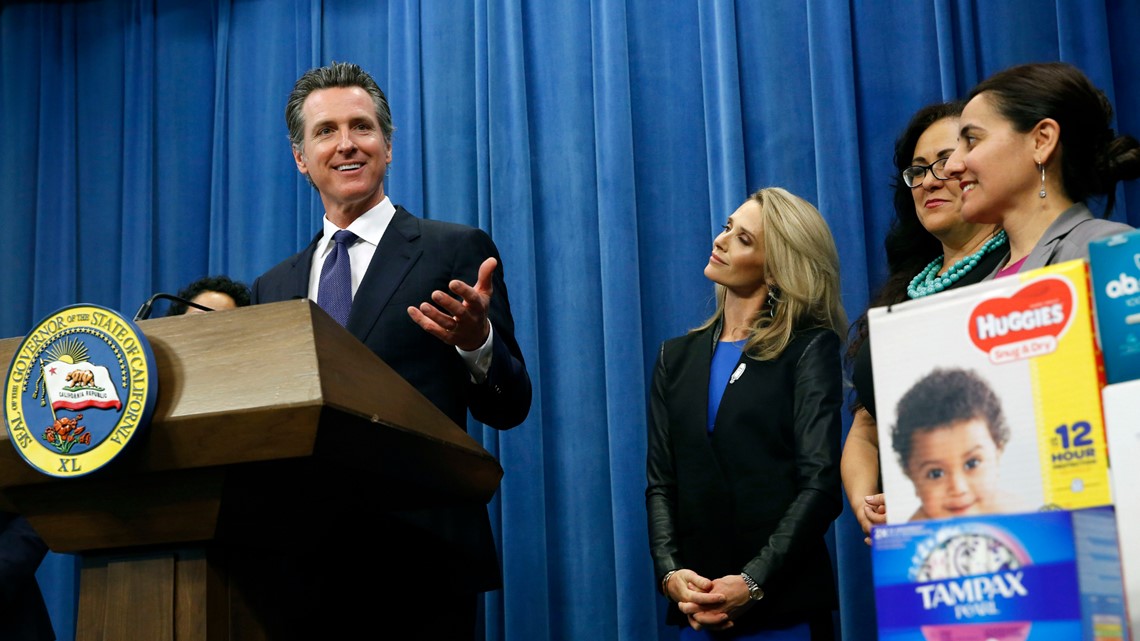 California governor wants to end tax on tampons, diapers