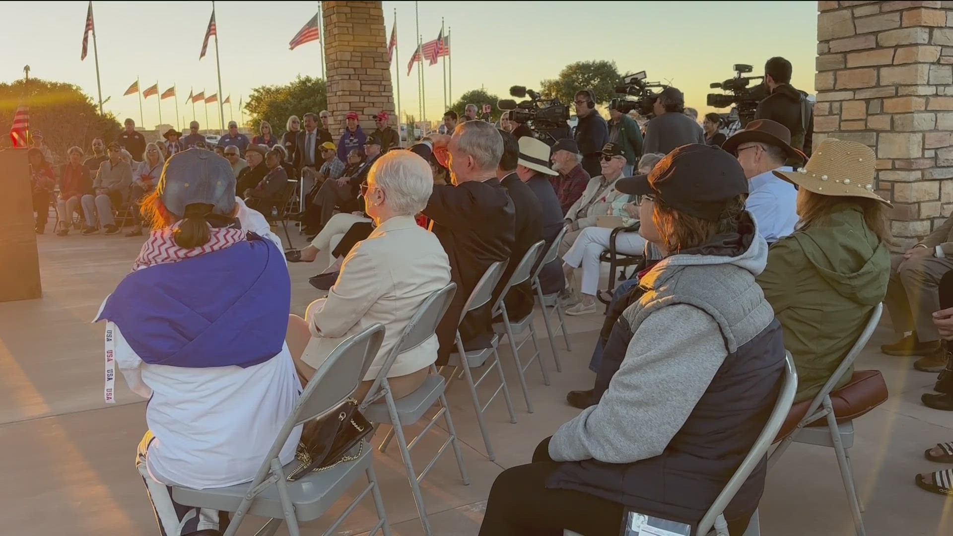 The ceremony honored those who served in the Vietnam War and those who were imprisoned during the war.