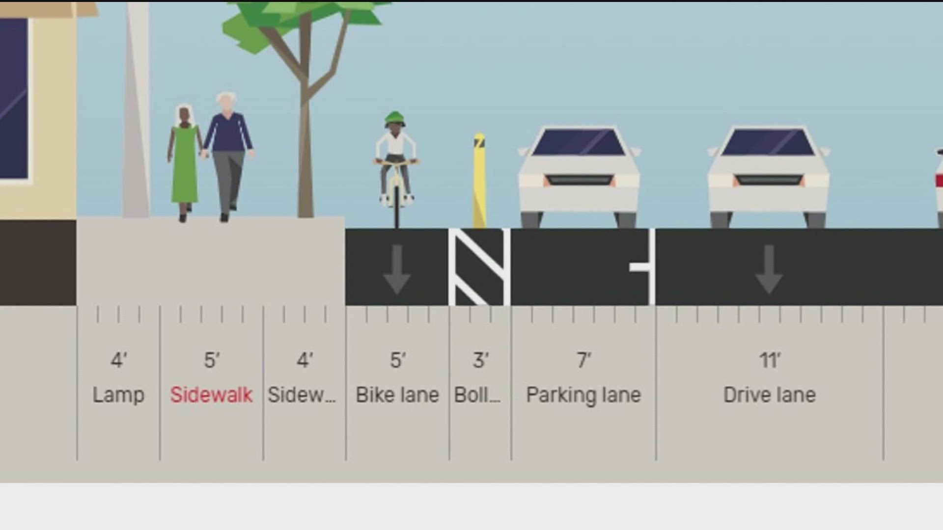 The newly paved stretch of Park Blvd will soon have new protected bike lanes in both directions, but it will reduce the number of parking spaces by about a third.