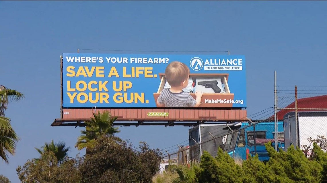 New billboard goes up in Clairemont urging gun owners to safely store their weapons