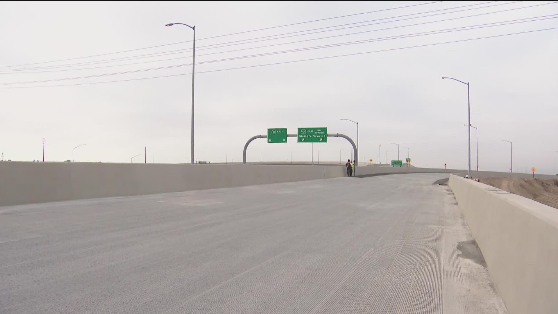 Freeway connector ramp completed by Otay Mesa East Port of Entry | cbs8.com