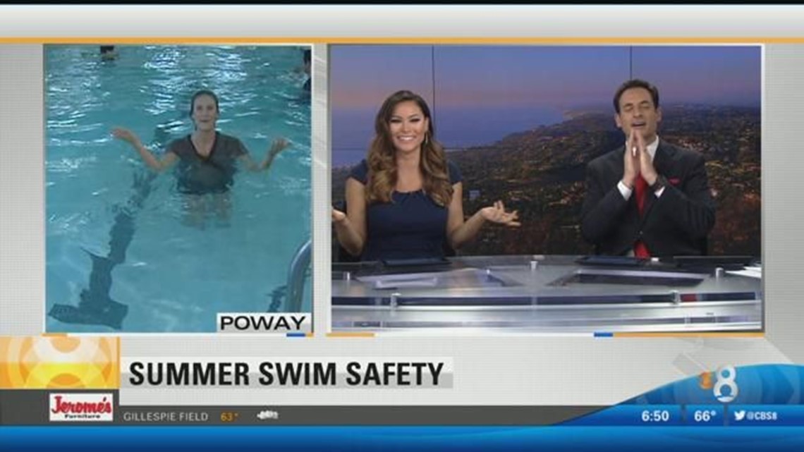 Ashley Jacobs goes for a swim