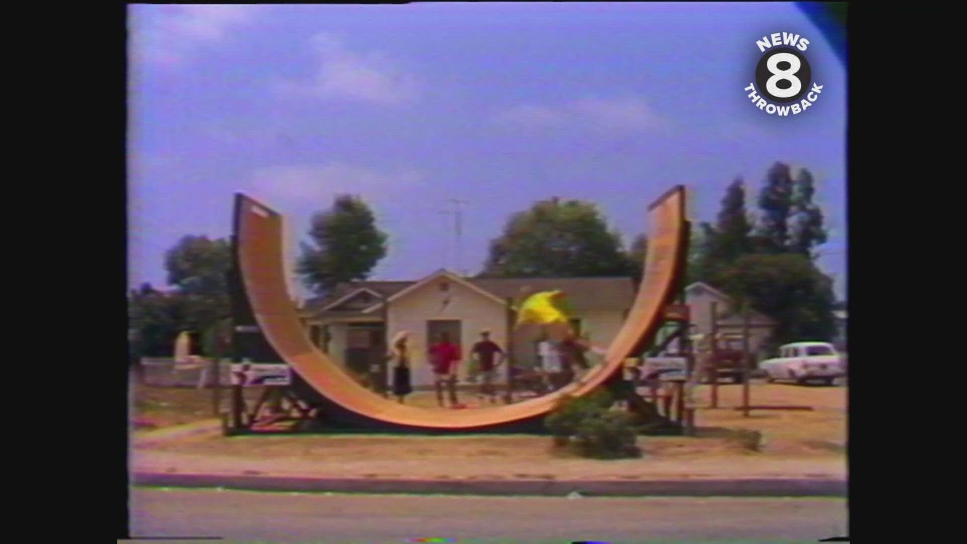 Rampage skateboard ramp in 1977.