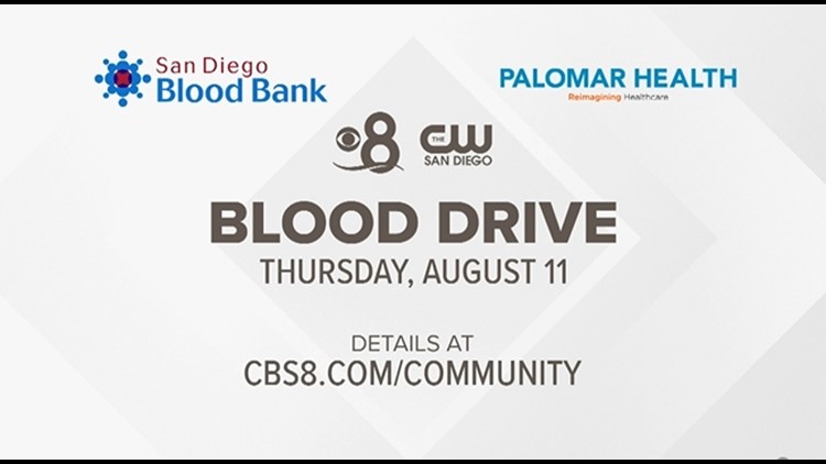 CBS 8 teams up with San Diego Blood Bank and Palomar Health for August blood drive