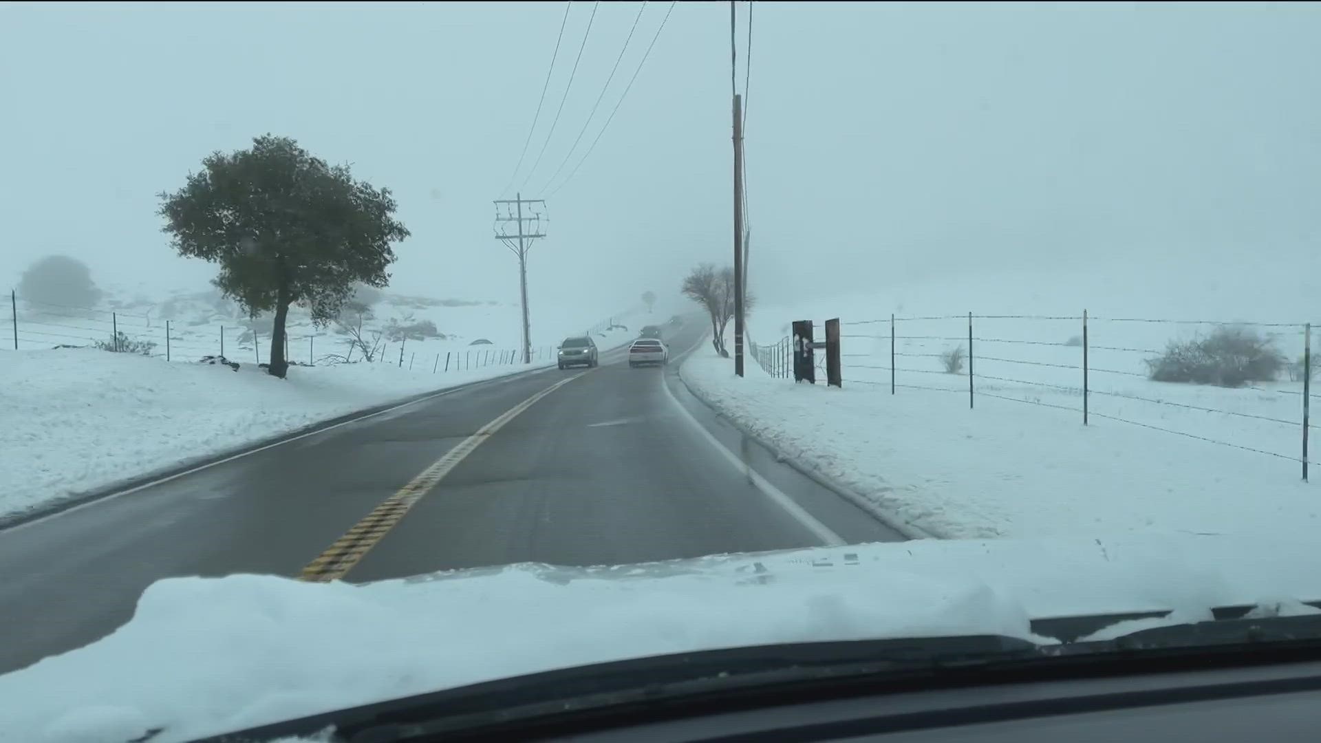 San Diego storm coverage: rain, wind, snow, and dangerous roads