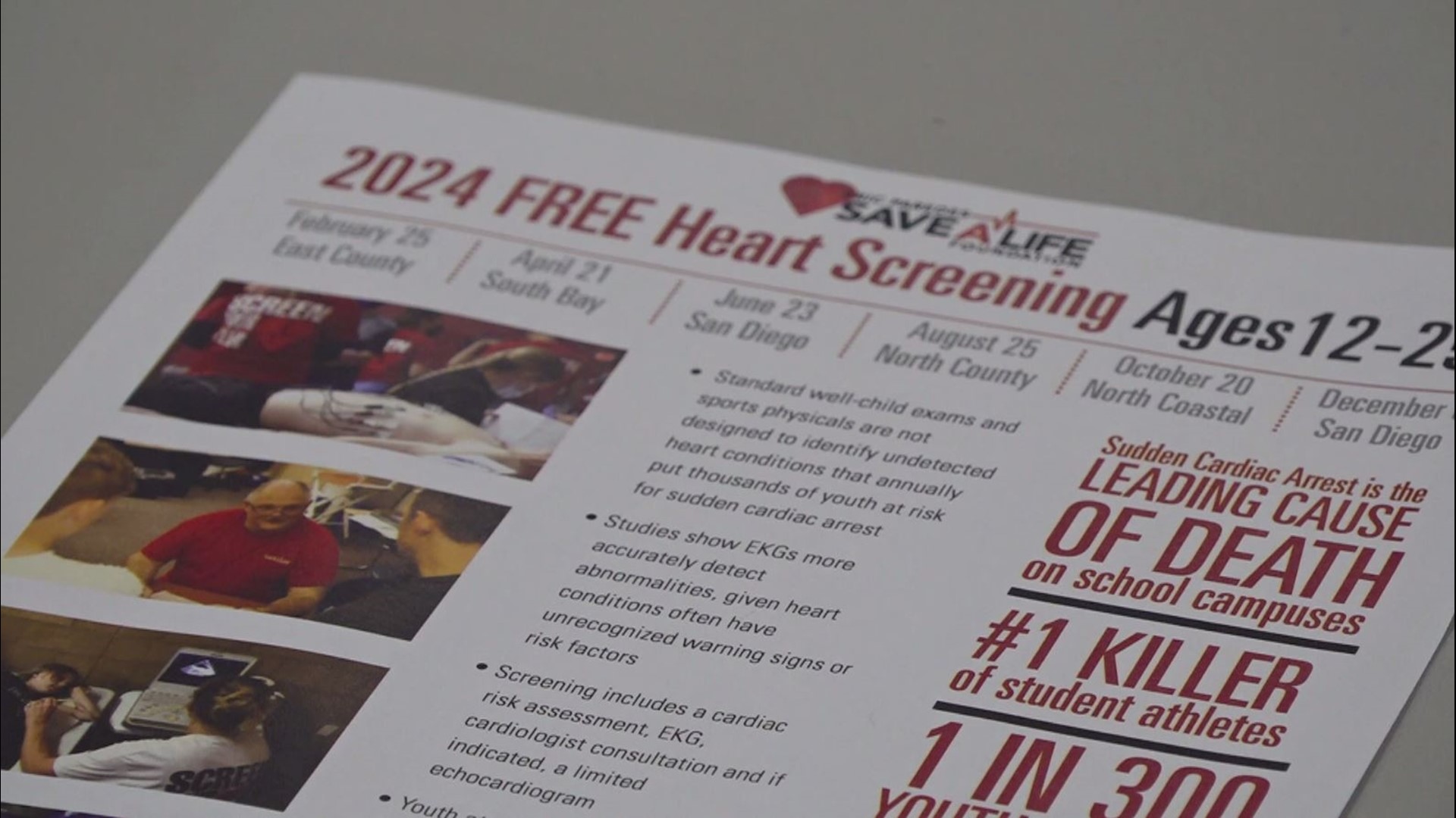 Hundreds of teenagers got their hearts screened Steele Canyon High School at no cost by a local foundation.