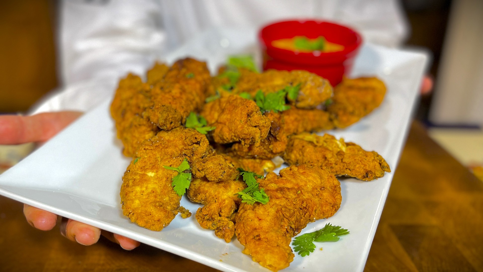 Try this delicious chicken tender recipe that pairs perfectly with this dipping sauce.