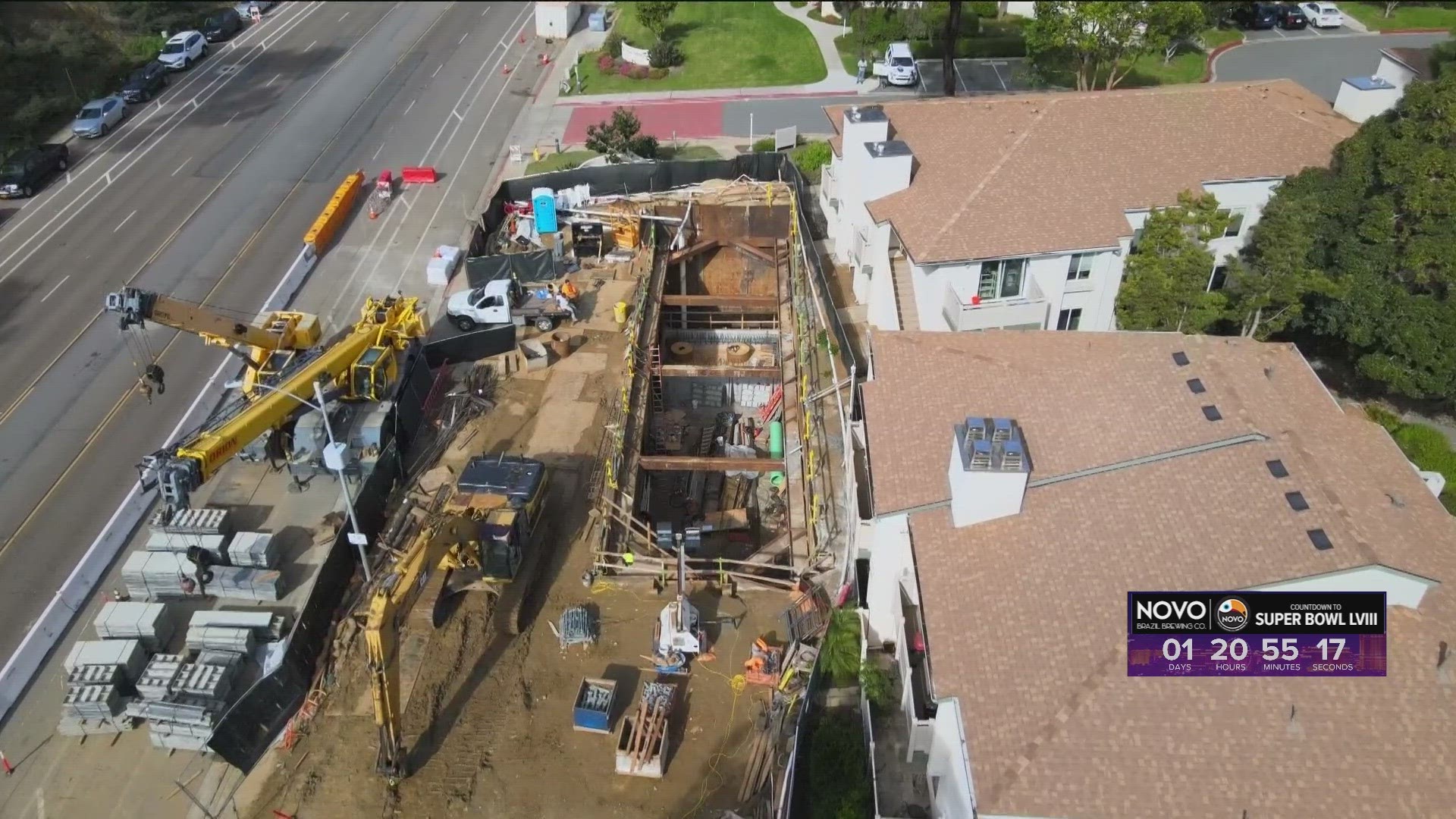 San Diego officials say the ground has been stabilized, the storm drain pipe is again operational and that 5,000 more feet will be evaluated for possible repairs.