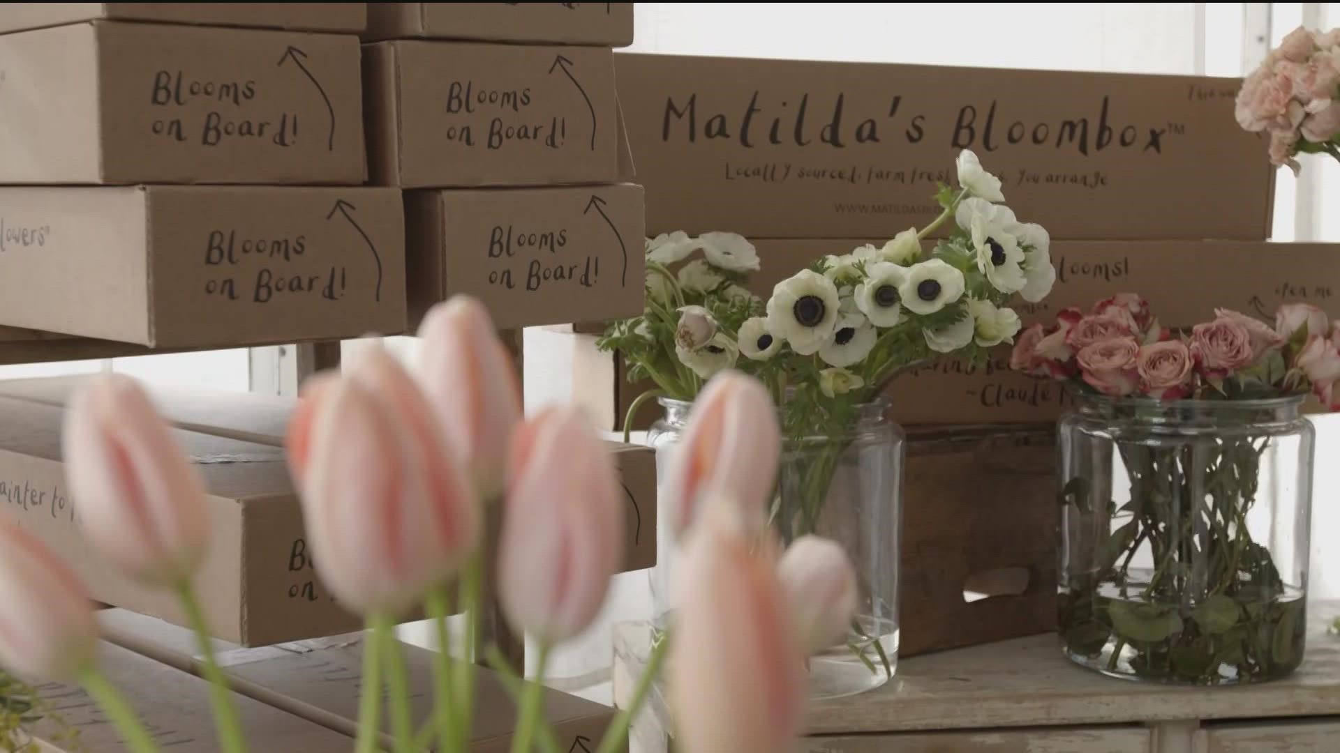 Matilda's Bloombox delivers a box stuffed with locally grown flowers for $39.