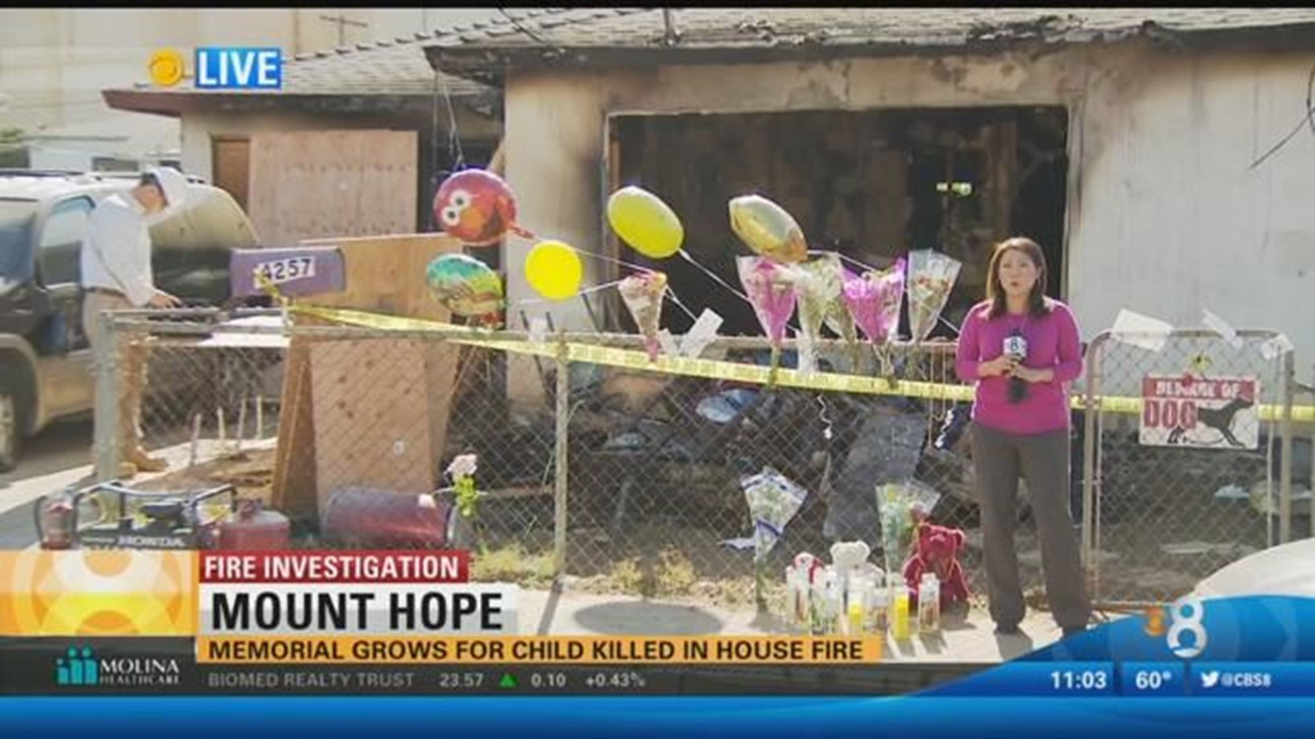Vigil held for little boy killed in house fire | cbs8.com