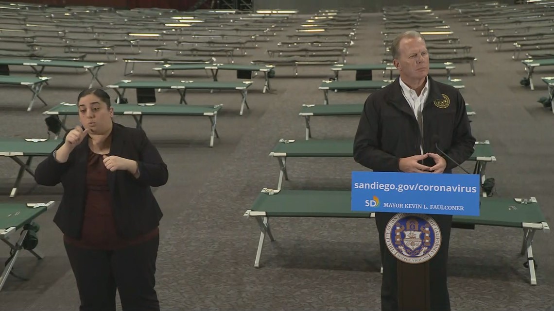 San Diego converts Golden Hall to homeless shelter, prepares for ...