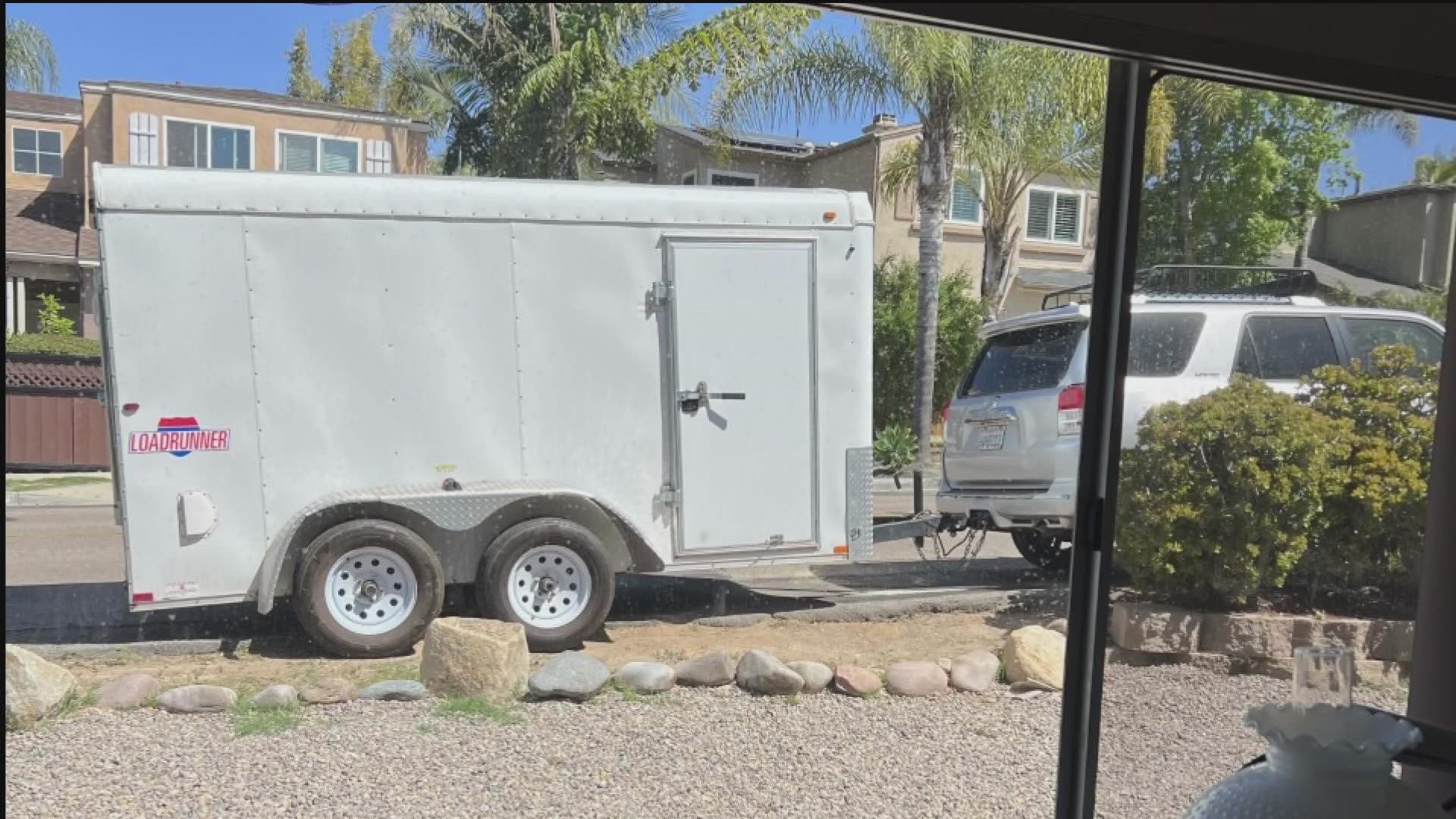 An Encinitas woman's trailer was stolen, it was her livelihood and business.