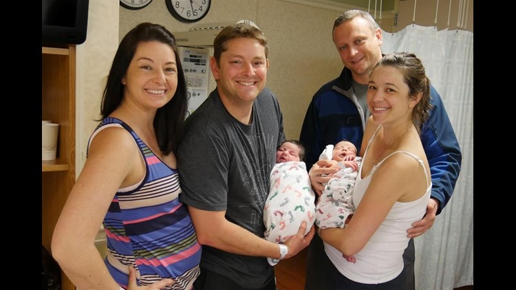 Three Pregnant Dads' try birth simulator after month of wearing