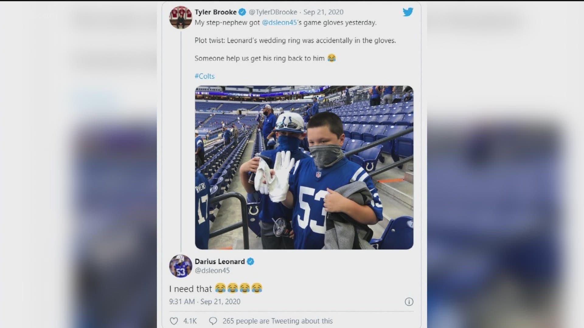 Oregon family cheers up firefighters with Baby Yoda, Colts LB accidentally gives away wedding ring inside glove he gave to kid & Gucci stains denim with grass.