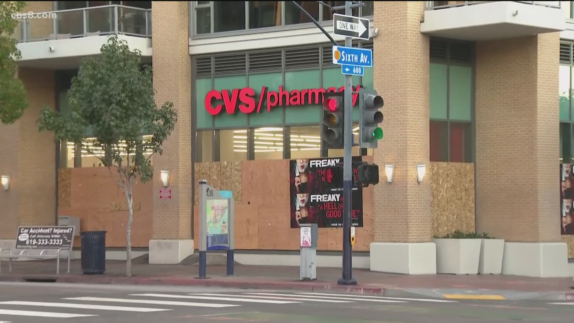 Downtown San Diego stores boarded up ahead of concerns about possible civil unrest during the election
