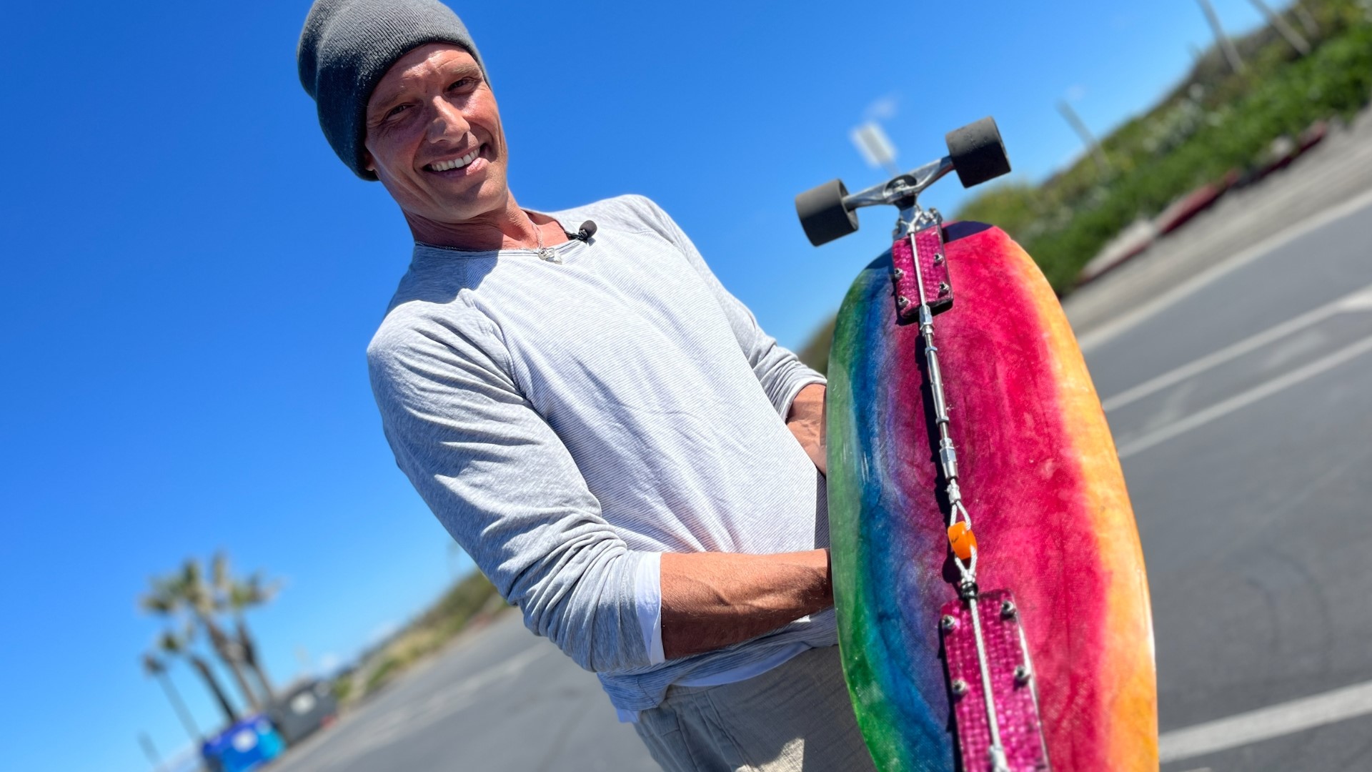 Longtime surfer Chris Corrente invented the Kuwmaz Carve System.