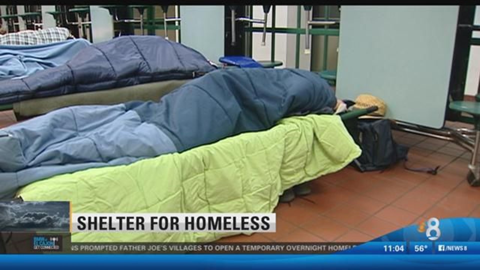 Father Joe's offers homeless shelter from the cold | cbs8.com