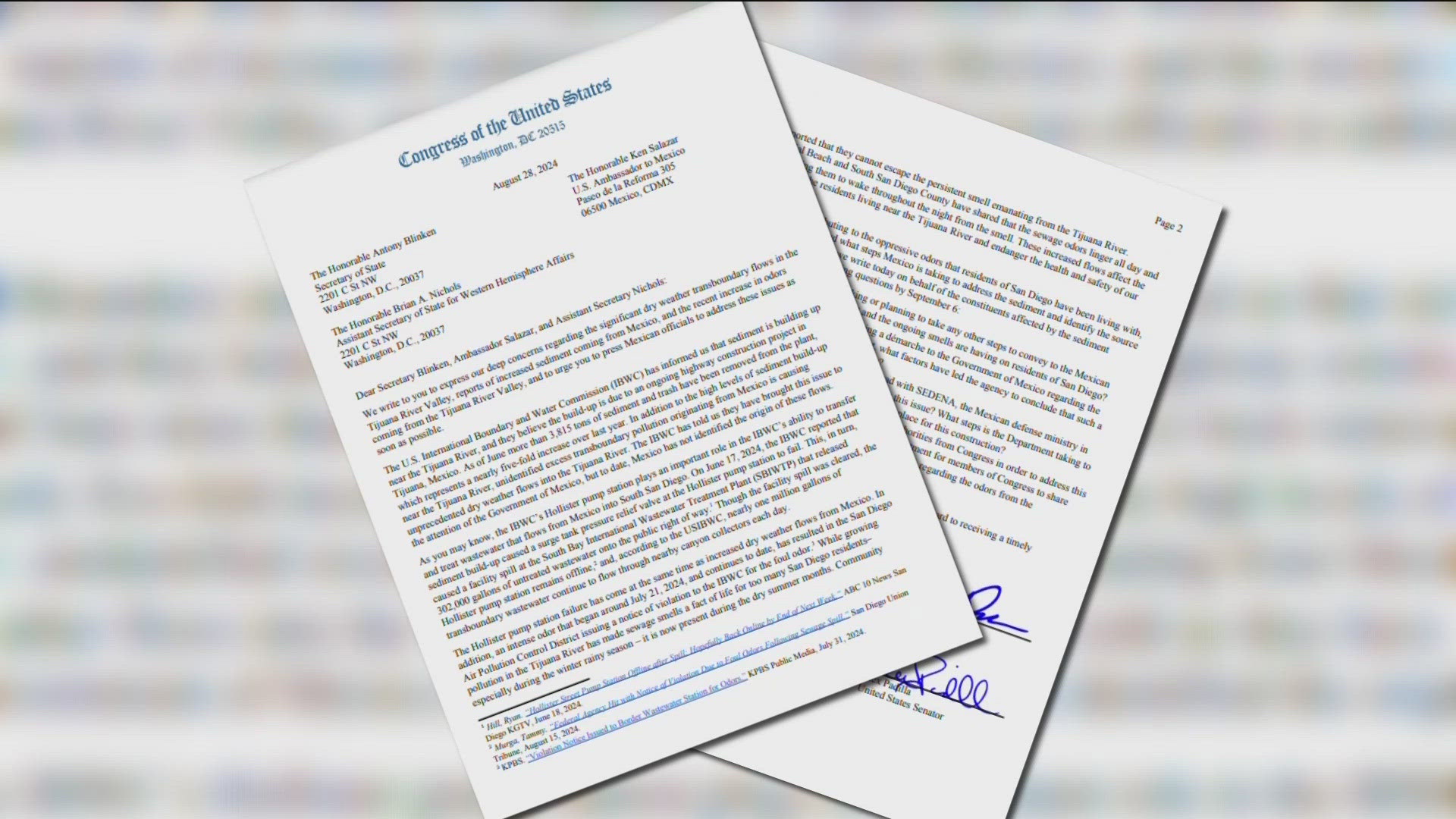 Reps. Juan Vargas, Sara Jacobs, Scott Peters, Mike Levin, and U.S. Sens. Alex Padilla and Laphonza Butler are alarmed by unprecedented dry weather sewage.